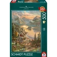 Abbildung von Schmidt Spiele Puzzle 500 Teile Thomas Kinkade Pracht am Seeufer 59710, Puzzleteile