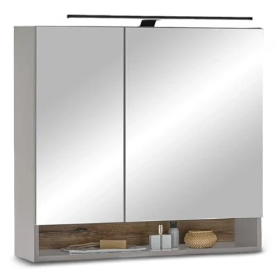 Abbildung von BASIC by Balculina Spiegelschrank Denver Spiegelschrank, Badezimmerschrank BxHxT 80x75x22 (1 St) Breite 80 cm, Tür L/R montierbar, Softclose