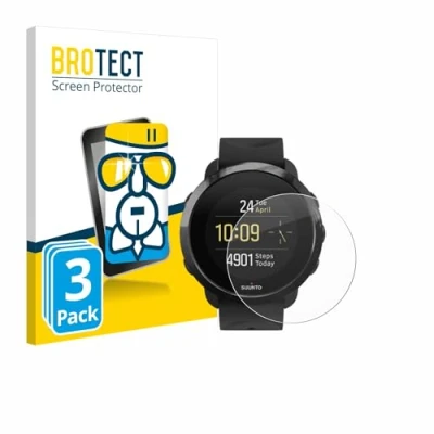 Abbildung von BROTECT Schutzglas für Suunto 3 Fitness (3 Stück) Schutzfolie Panzer Folie Glas [Extrem Kratzfest 9H, Anti Fingerprint, Ultra Transparent]