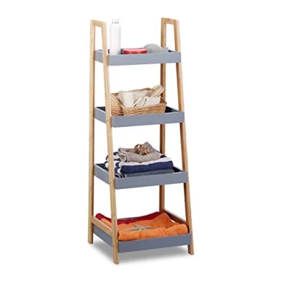 Abbildung von relaxdays Badregal Bambus mit 4 Ablageflächen