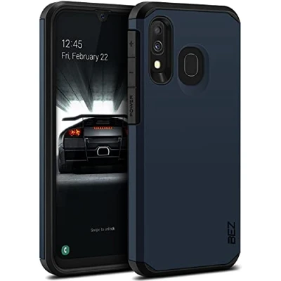 Abbildung von BEZ Samsung A40 Hülle, Tasche Stoßfestes Kompatibel für Galaxy A40, [Heavy Duty Serie] Outdoor Dual Layer Armor Case Handy Schutzhülle Robuste, Dunkelblau