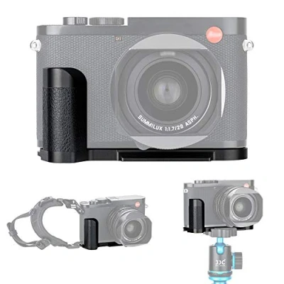 Abbildung von Handgriff Kameragriff für Leica Q2 Verbessertes Handling Arca Swiss schnellwechselplatte kompatibel mit Stativ Akku direkt wechseln Metall L Bracket