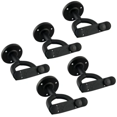 Abbildung von TIGER Gitarren Wall Mount. Sichere Wandhalterung mit Haken und Bügel inklusive Fünferpackung