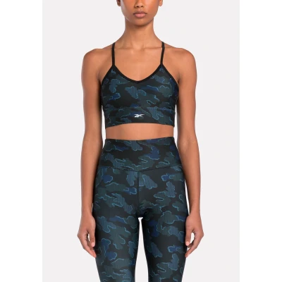 Abbildung von Reebok Workout Train Sportbh mit leichter Stützkraft, Damen, Größe: Large, Black