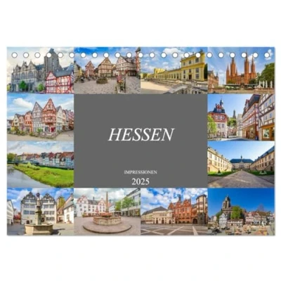 Abbildung von Hessen Impressionen (Tischkalender 2025 DIN A5 quer), CALVENDO Monatskalender