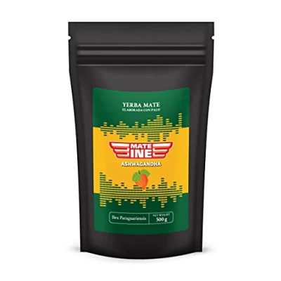 Abbildung von Mateine Yerba Mate Tee Green, ASHWAGANDHA, Paraguayischer Tee, 500 g