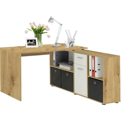 Abbildung von FMD Eckschreibtisch &quot;Lex, Schreibtisch / Sideboard,&quot;, drehbar, Breite 136 205 cm, Made in Germany