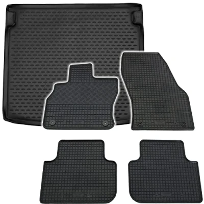Abbildung von AD Tuning *TM11020+RI904857 Gummifußmatten + Kofferraumwanne im Set
