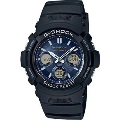 Abbildung von CASIO G SHOCK Funkchronograph AWG M100SB 2AER, Solaruhr, Armbanduhr, Herrenuhr, digital, retro,bis 20 bar wasserdicht