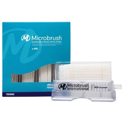 Abbildung von Microbrush Applikatoren Plus Kit weiß, superfein 400 Stück + 1 Dispenser