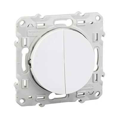 Abbildung von Schneider Electric S520285 Odace, Schalter + Wechselschalter, 10 A, Schalter, Weiß, A