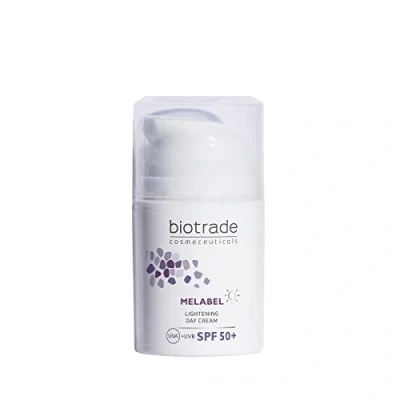 Abbildung von Melabel Aufhellende Tagescreme mit SPF 50+ 50ml Hellt Dunkle Flecken auf der Haut Gleicht den Hautton aus Phytinsäure Sanfte Hydration von Biotrade