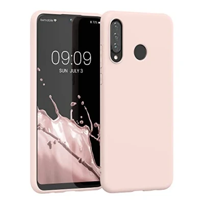 Abbildung von kwmobile Hülle kompatibel mit Huawei P30 Lite weiches TPU Silikon Case Cover geeignet für kabelloses Laden Coconut Swirl