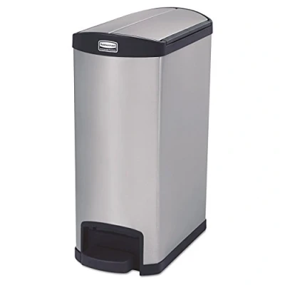Abbildung von Rubbermaid Commercial Products Slim Jim 1901993 50 Litre End Step On Stainless Steel Wastebasket Black