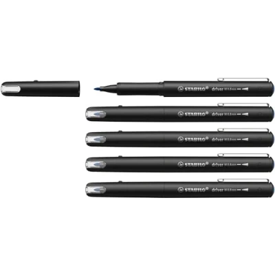 Abbildung von Premium Filzschreiber STABILO dr!ver 5er Pack blau