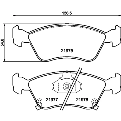 Abbildung von HELLA 8DB 355 016 981 Bremsbelagsatz mit akustischer Verschleißwarnung TOYOTA: Avensis I Kombi, Liftback, Limousine