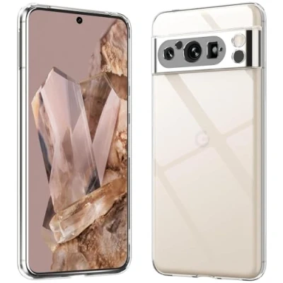 Abbildung von Verco Handyhülle für Google Pixel 8 Pro Case, Handy Cover Hülle Transparent Dünn Klar Silikon, durchsichtig