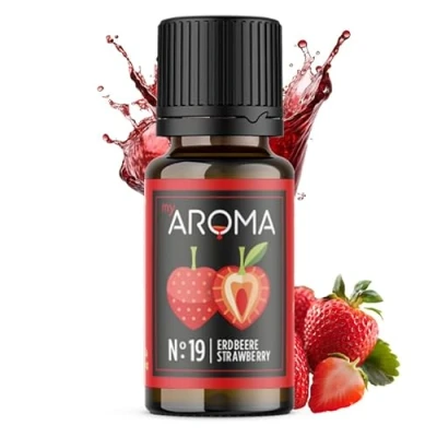 Abbildung von myAROMA Flavour Drops, Erdbeere 10ml, Natürlich Liquid Aroma ohne Künstliche Farbstoffe, Vegan Zuckerfreie Schokodrops, Kalorienfrei Lebensmittelaroma zum Backen, Essen und Trinken, No. 19