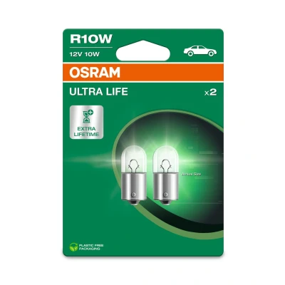 Abbildung von OSRAM ULTRA LIFE R10W Halogen Signallampen, 5008ULT 2BL, 12V PKW, Doppelblister (2 Stück)