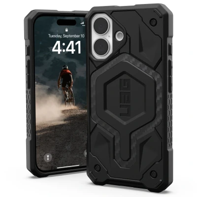 Abbildung von Apple iPhone 16 Hülle Kunststoff UAG Hard Case/Backcover Handyhülle Schwarz Shockproof/Stoßfest