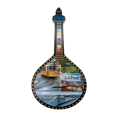 Abbildung von 3D Portugiesische Gitarre Lissabon Portugal Kühlschrank Kühlschrankmagnet Tourist Souvenirs Handgemachte Harz Handwerk Magnetische Aufkleber Home Küche Dekoration Reise Geschenk
