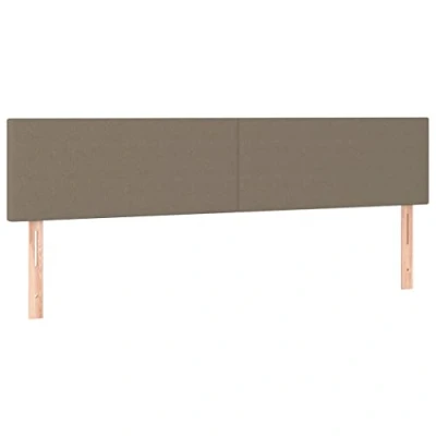 Abbildung von vidaXL 2X Kopfteil Betthaupt Polsterkopfteil Bettkopfteil für Bett Bettgestell Bettrahmen Schlafzimmer Bettzubehör Taupe 80x5x78/88cm Stoff