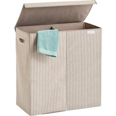 Abbildung von Zeller Present Wäschesortierer Stripes, 2 fach, Vlies, beige
