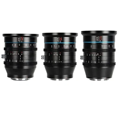 Abbildung von SIRUI Jupiter Macro T2 Vollformat Cine Prime Objektiv Set (24mm, 35mm und 50mm Cinema Set), für PL Mount Kameras, Kompatibel mit Alexa Mini LF, Mini, LF