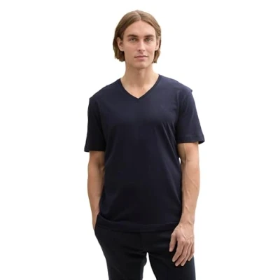 Abbildung von TOM TAILOR T Shirt aus Baumwolle mit Logo Print, Grey Mint, XL