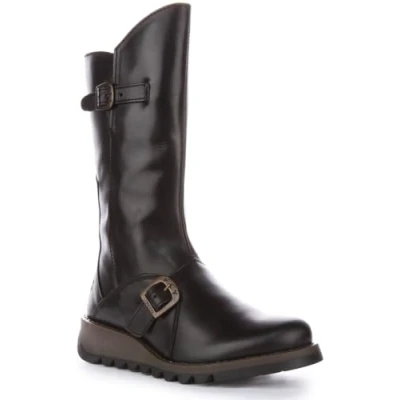 Abbildung von Fly London Damen Schwarz Mes 2 Lederstiefel