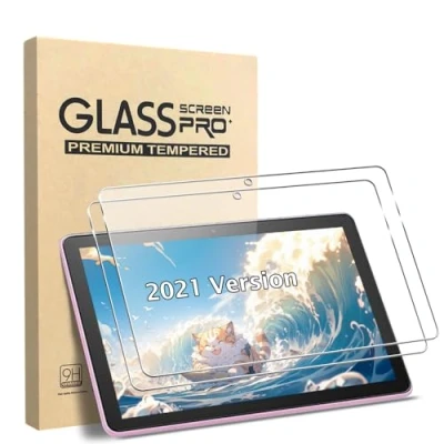Abbildung von KLWAINM [2 Stück] 10 Tablet 2021 (Nicht geeignet 2023 Modell) Schutzfolie Displayschutz 2.5D Ultra HD 9H Härte Anti Kratzen Bläschenfrei Panzerfolie Hartglas Schutzglas Glas Folie