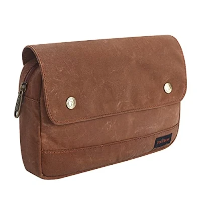 Abbildung von Tourbon Fahrradtasche aus gewachstem Segeltuch, Werkzeugtasche, Lenkertasche