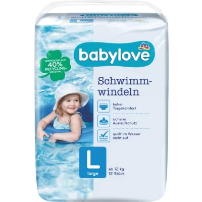 Abbildung von babylove Schwimm Windeln Größe L, ab 12 kg, 1 x 10 St