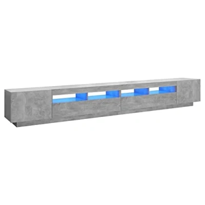 Abbildung von vidaXL TV Schrank mit LED Leuchten Lowboard Sideboard Fernsehschrank Fernsehtisch Möbel Tisch Board HiFi Betongrau 300x35x40cm