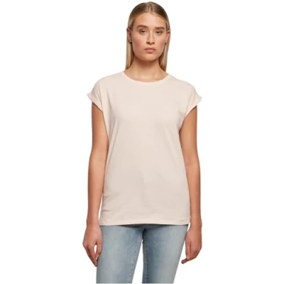 Abbildung von Build Your Brand Damen Ladies Extended Shoulder Tee T Shirt, pink, 4XL