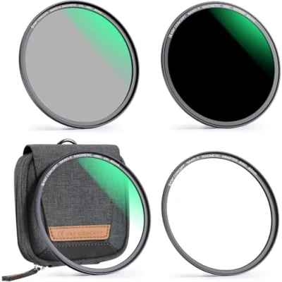 Abbildung von K&amp;F Concept Magnetic Filter Set Nano X Serie 67mm Magnetisches Schnellwechsel System Quick Swap MCUV+CPL+ND1000 mit Objektivadapter und Filtertasche
