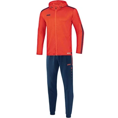 Abbildung von JAKO Kinder Trainingsanzug Polyester Striker 2.0 mit Kapuze, flame/navy, 140, M9419
