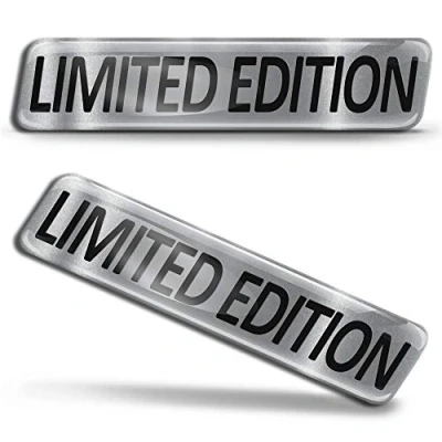 Abbildung von Biomar Labs® 2 x Aufkleber 3D Gel Silikon Stickers Limited Edition Silber Auto Moto Motorrad Fahrrad Skate Fenster Tür PC Tablet Laptop Tuning KS 171