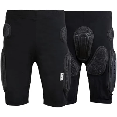 Abbildung von BULLDT Protektorenhose Kurzhose Motorrad Motocross Skatebording protektoren Armour, 52/L, Schwarz