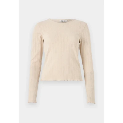 Abbildung von ONLY Damen Einfarbiges Langarm Shirt Basic Rundhals Rollkanten Top Longsleeve Oberteil ONLCARLOTTA