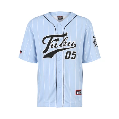Abbildung von FUBU FM2320033 Varsity Baseball Hemd, Herren, Größe: XL, Lightblue black