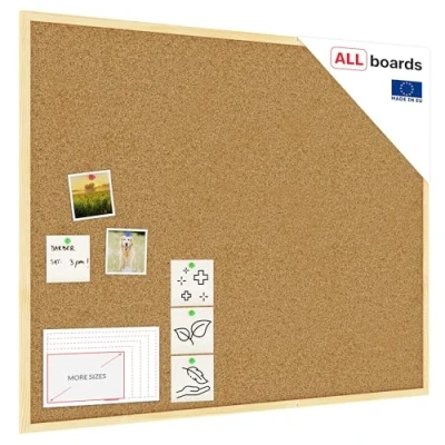 Abbildung von ALLboards Pinnwand mit Holz Rahmen 100x80cm Korktafel Korkwand Kork