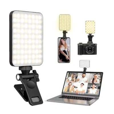 Abbildung von LED Videolicht,Selfie Licht mit 80 Lampenperlen,Selfie Panel Klammer,3 Lichtmodi Videolicht,Led Videokonferenz Leuchte für Phone/Tablet/Laptop