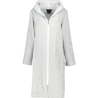 Abbildung von Cawö Home Bademäntel Damen Kapuze Zipper 5108 silber 76 M