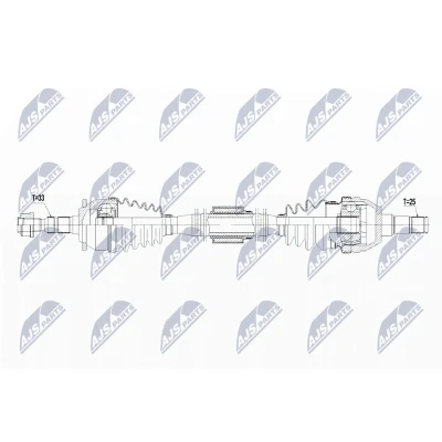 Abbildung von NTY NPW PL 067 Antriebswelle Vorderachse rechts 997 OPEL: Astra J Sports Tourer, Schrägheck, GTC, VAUXHALL: Mk6 Kombi
