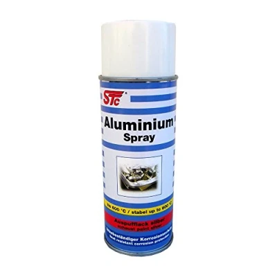 Abbildung von STC Aluminium Spray 400 ml Aluspray hitzebeständig bis 600 C Auspufflack Silber Thermolack