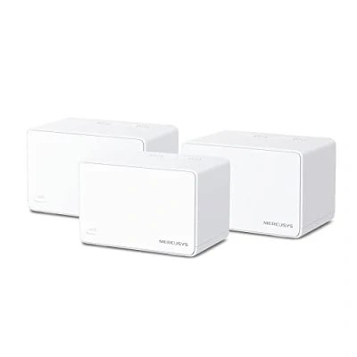 Abbildung von MERCUSYS AX3000 WiFi 6 Mesh, Reichweite bis zu 650 m², Anschluss von 150 Geräten, Kanäle 160 MHz, 3 Gigabit Ethernet Ports, Dual Band WLAN, Easy App Control, Halo H80X (3er Pack)