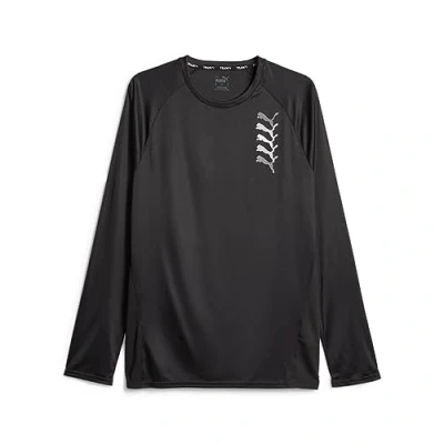 Abbildung von Puma FIT LOGO Graphic TEE Langarmshirt, Herren, Größe: Medium, Black