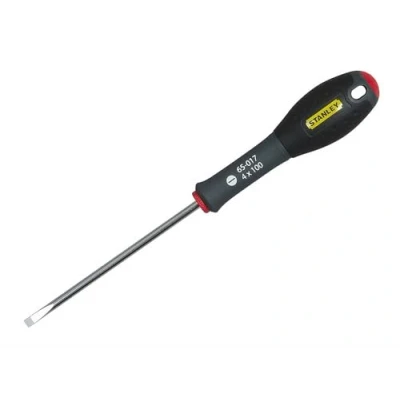 Abbildung von Stanley FatMax Schraubendreher (Schlitz 6,5 x 150mm Schwertlänge, Chrom Vanadium, ergonomischer SoftGrip Handgriff) 0 65 096