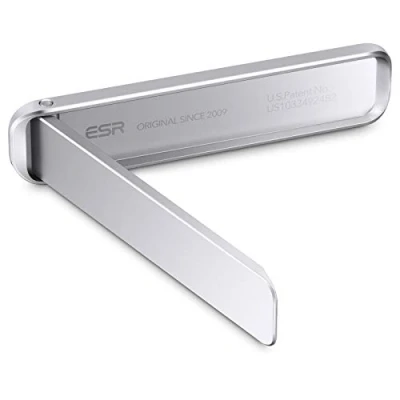 Abbildung von ESR Handy Ständer, Phone Fingerhalterung, Hoch und Querformat, Anpassbarer Winkel, Kompatibel mit iPhone 16/16 Plus/16 Pro/16 Pro Max/15/14/13/12 Serie, Samsung Galaxy S23/S22/S21/S20, Xiaomi, Silber